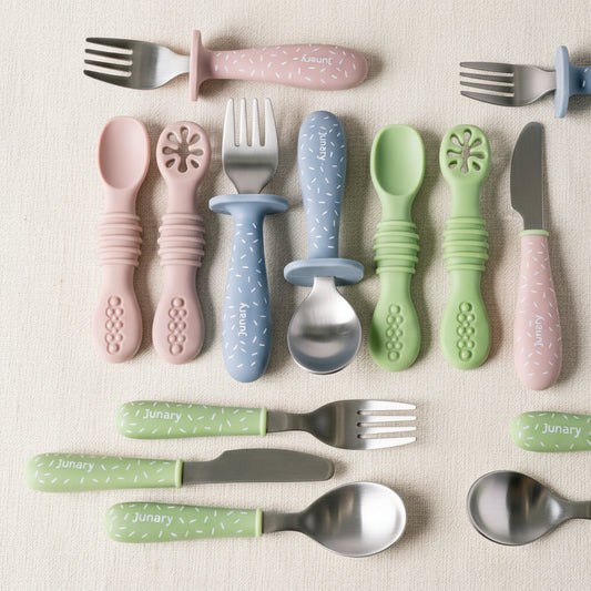 Silicone baby Slow feeding set. Pastel colors 