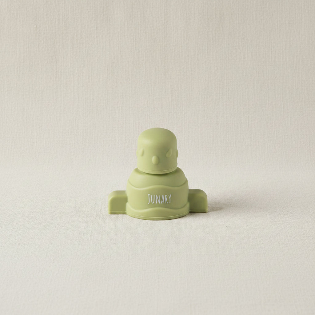 Green Silicone pouch topper for squishy pouches. 